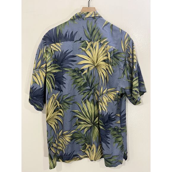 Tommy Bahama Tropical Palm Silk Camp Shirt XL Resort Loop Collar Beach Hawaiian - Picture 2 of 11